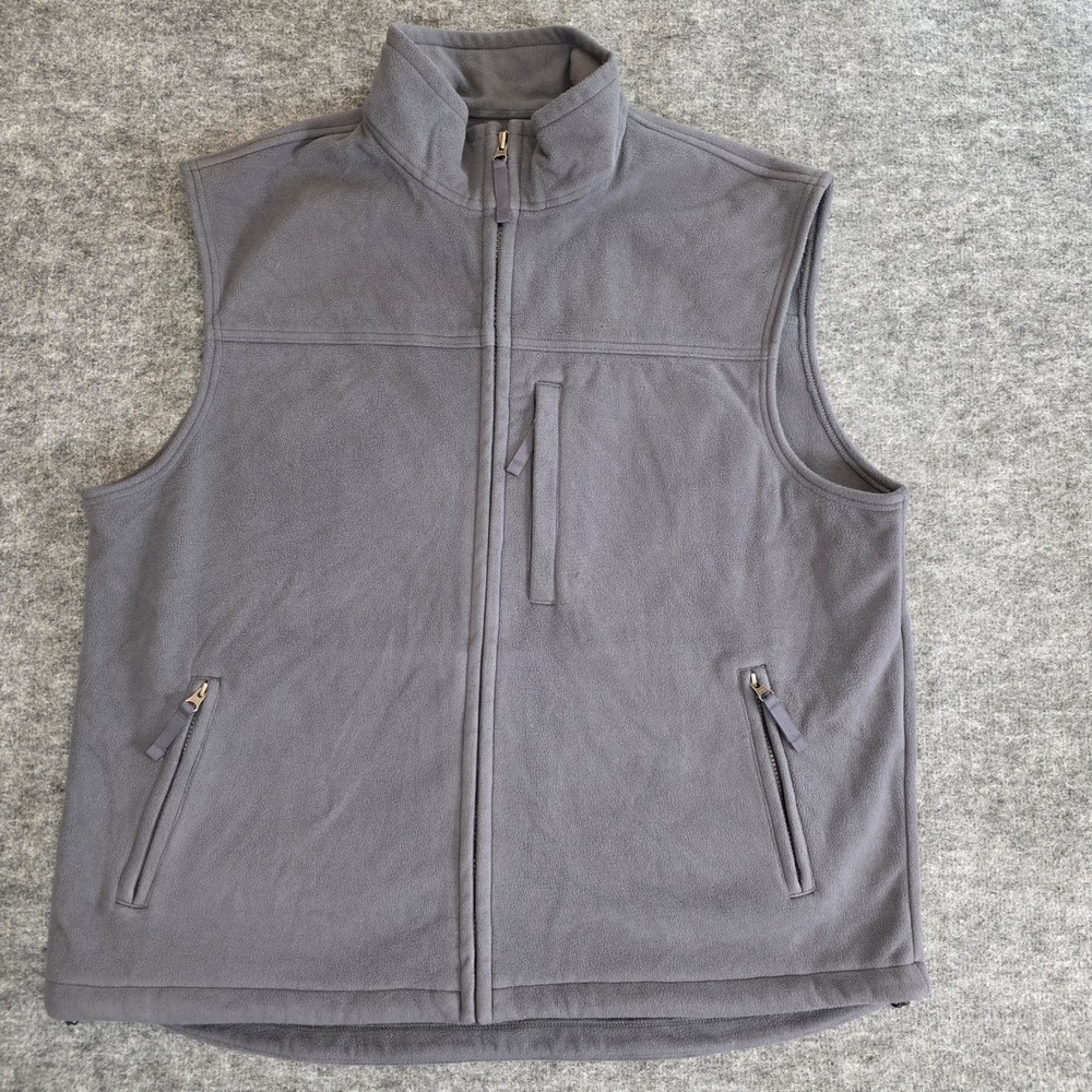 Duluth Trading Co‎ Vest Mens Size XL Gray Full Zip Pockets Outdoors Fleece